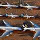 Planes from Singapore Airlines parked in the desert near Alice Springs, Australia